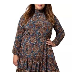 Leota Paisley Mockneck Midi Dress XXL